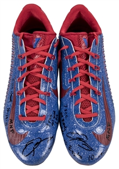 2015 Odell Beckham Jr. Game Used and Signed Blue Nike FlyWire Cleats (Fanatics Holo & Beckham LOA)